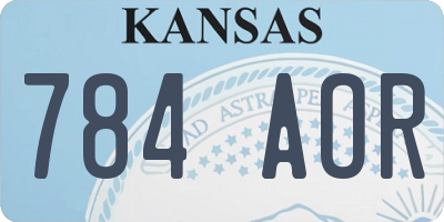 KS license plate 784AOR