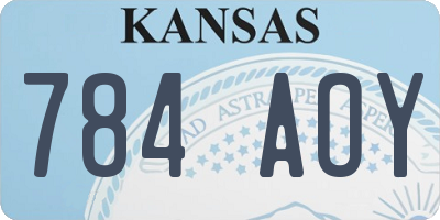 KS license plate 784AOY