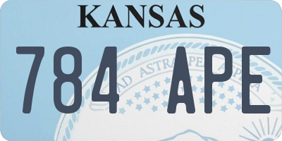 KS license plate 784APE