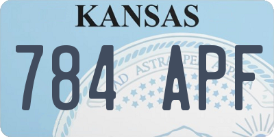 KS license plate 784APF