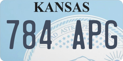 KS license plate 784APG