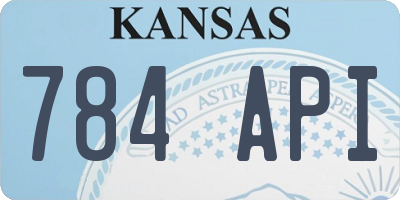 KS license plate 784API