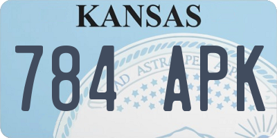 KS license plate 784APK