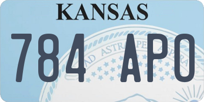 KS license plate 784APO