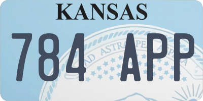 KS license plate 784APP