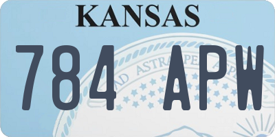 KS license plate 784APW