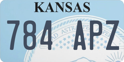 KS license plate 784APZ
