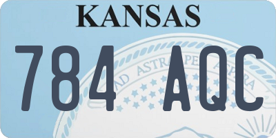 KS license plate 784AQC