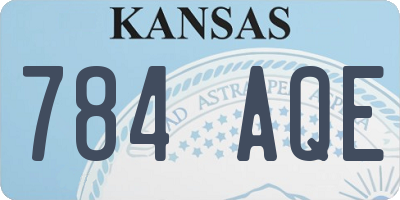 KS license plate 784AQE