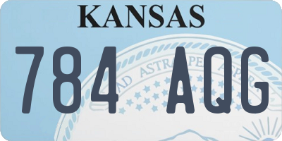 KS license plate 784AQG