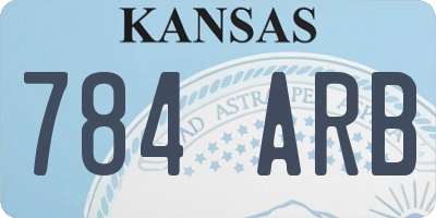 KS license plate 784ARB