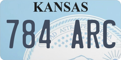 KS license plate 784ARC