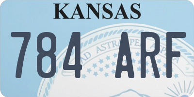 KS license plate 784ARF
