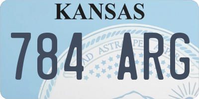 KS license plate 784ARG