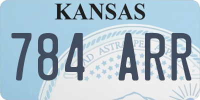 KS license plate 784ARR