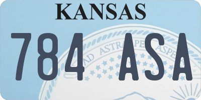 KS license plate 784ASA