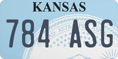 KS license plate 784ASG