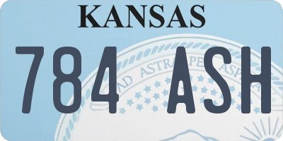 KS license plate 784ASH