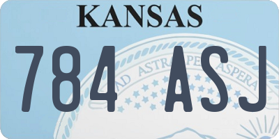 KS license plate 784ASJ