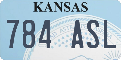 KS license plate 784ASL