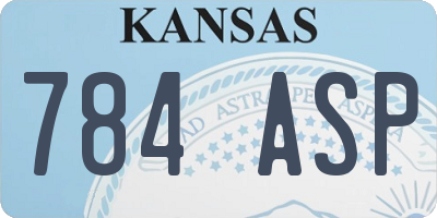KS license plate 784ASP