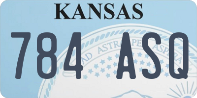 KS license plate 784ASQ