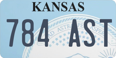 KS license plate 784AST