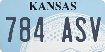 KS license plate 784ASV