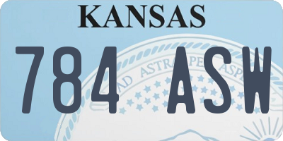 KS license plate 784ASW