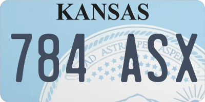 KS license plate 784ASX