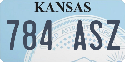 KS license plate 784ASZ