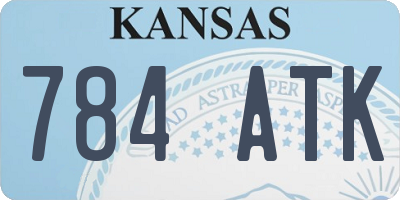 KS license plate 784ATK