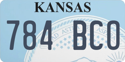 KS license plate 784BCO