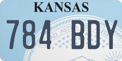 KS license plate 784BDY