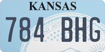 KS license plate 784BHG