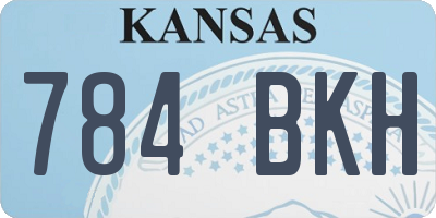 KS license plate 784BKH