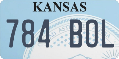 KS license plate 784BOL