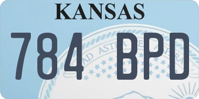 KS license plate 784BPD