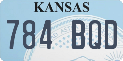 KS license plate 784BQD