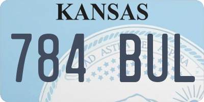 KS license plate 784BUL