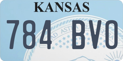 KS license plate 784BVO
