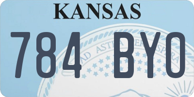 KS license plate 784BYO