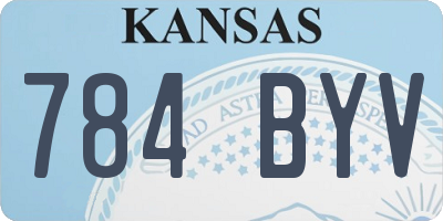 KS license plate 784BYV