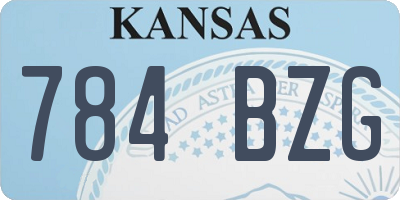 KS license plate 784BZG