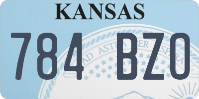 KS license plate 784BZO