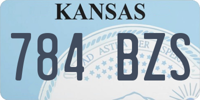 KS license plate 784BZS