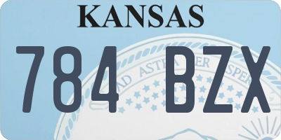 KS license plate 784BZX
