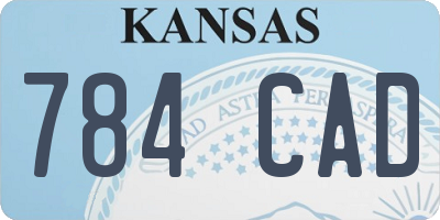 KS license plate 784CAD