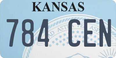KS license plate 784CEN