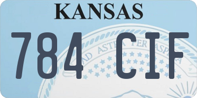 KS license plate 784CIF
